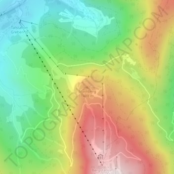 Topografinen kartta Starnberg, korkeus, helpotus