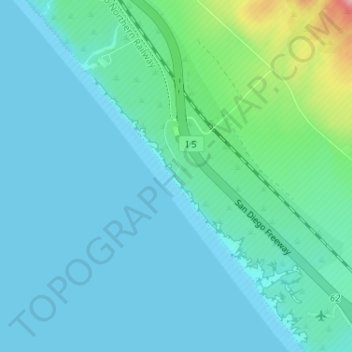 Topografinen kartta Camp Pendleton, korkeus, helpotus
