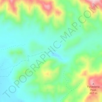 Topografinen kartta Obregon, korkeus, helpotus