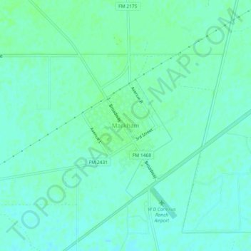 Topografinen kartta Markham, korkeus, helpotus