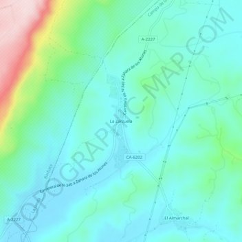 Topografinen kartta La Zarzuela, korkeus, helpotus