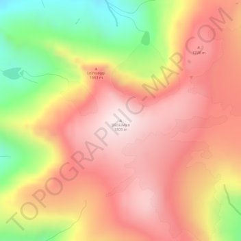 Topografinen kartta Blåskavlen, korkeus, helpotus