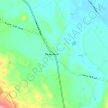 Topografinen kartta Desertmartin, korkeus, helpotus