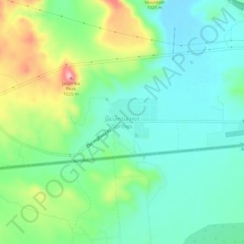 Topografinen kartta Jacumba Hot Springs, korkeus, helpotus