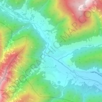 Topografinen kartta Ghebi, korkeus, helpotus