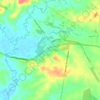 Topografinen kartta Meeniyan, korkeus, helpotus