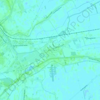 Topografinen kartta Sant'Apollinare, korkeus, helpotus