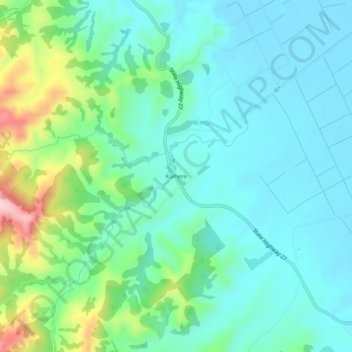 Topografinen kartta Kaihere, korkeus, helpotus