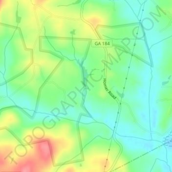 Topografinen kartta Anderson Pond Dam, korkeus, helpotus