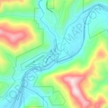 Topografinen kartta Happy Camp, korkeus, helpotus