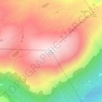 Topografinen kartta Blåhøa, korkeus, helpotus