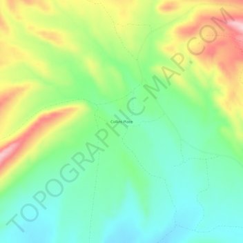 Topografinen kartta Collins Place, korkeus, helpotus