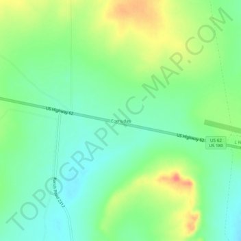Topografinen kartta Cornudas, korkeus, helpotus
