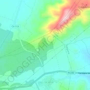 Topografinen kartta los Solans, korkeus, helpotus