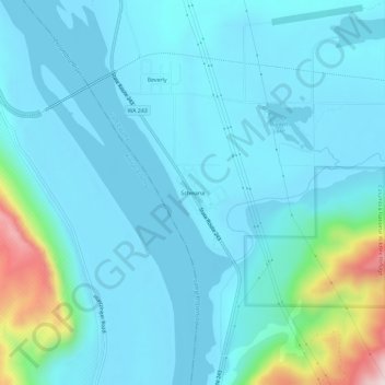 Topografinen kartta Schwana, korkeus, helpotus