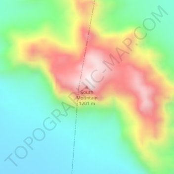 Topografinen kartta South Mountain, korkeus, helpotus