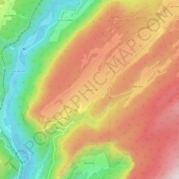 Topografinen kartta Cinquétral, korkeus, helpotus