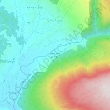 Topografinen kartta Pirveli Balda, korkeus, helpotus