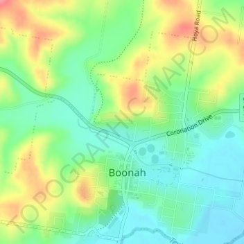 Topografinen kartta Bicentenial Place, korkeus, helpotus