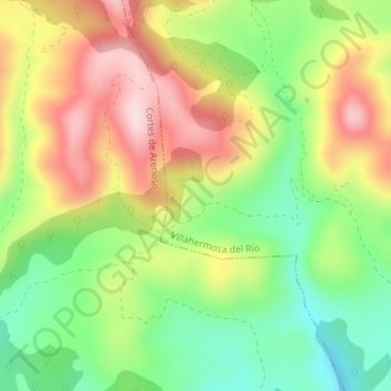 Topografinen kartta El Contador, korkeus, helpotus