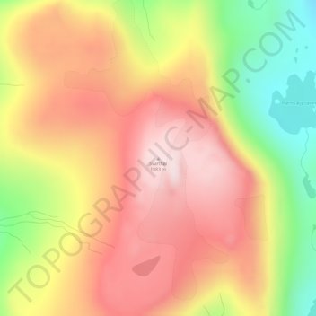 Topografinen kartta Svarthøi, korkeus, helpotus
