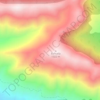 Topografinen kartta Sierra Morena, korkeus, helpotus