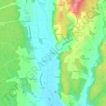 Topografinen kartta Draßling, korkeus, helpotus