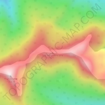 Topografinen kartta The Amphitheatre, korkeus, helpotus