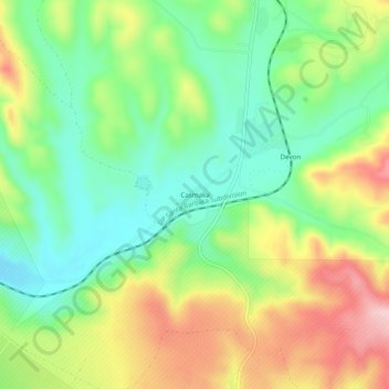 Topografinen kartta Casmalia, korkeus, helpotus