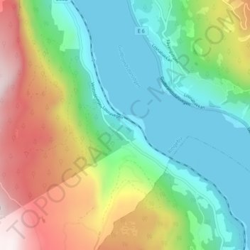 Topografinen kartta Losna, korkeus, helpotus