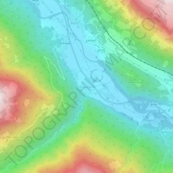 Topografinen kartta Napplach, korkeus, helpotus