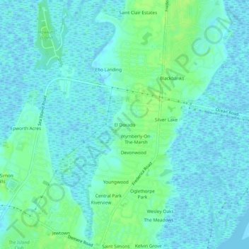 Topografinen kartta El Dorado, korkeus, helpotus