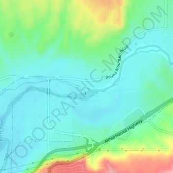 Topografinen kartta Oil City, korkeus, helpotus