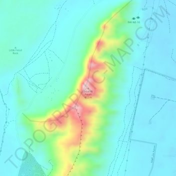 Topografinen kartta Jabal Al Fayah, korkeus, helpotus