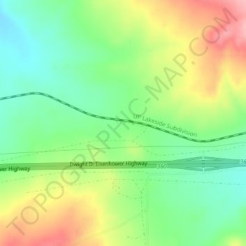 Topografinen kartta Moor, korkeus, helpotus