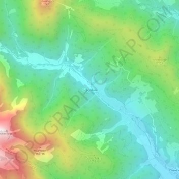 Topografinen kartta Gößgraben, korkeus, helpotus