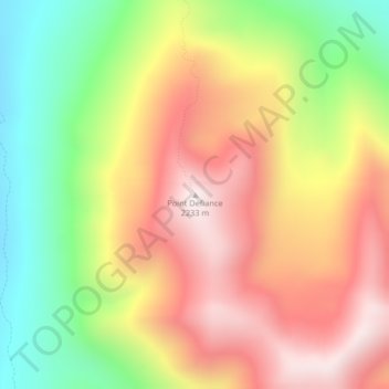 Topografinen kartta Point Defiance, korkeus, helpotus