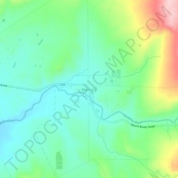 Topografinen kartta Merrijig, korkeus, helpotus