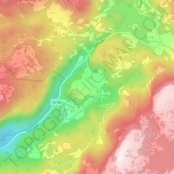 Topografinen kartta Helgeland, korkeus, helpotus