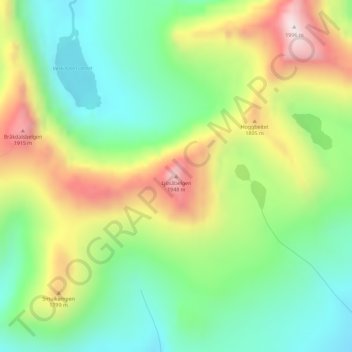 Topografinen kartta Ljosåbelgen, korkeus, helpotus