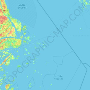 Topografinen kartta Kläppen, korkeus, helpotus