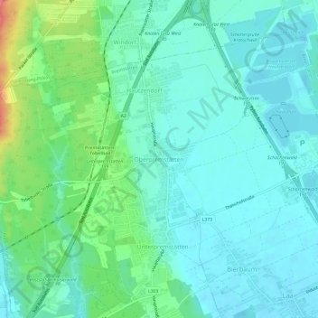 Topografinen kartta Oberpremstätten, korkeus, helpotus