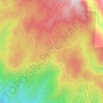 Topografinen kartta Merrimac, korkeus, helpotus