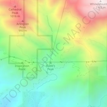 Topografinen kartta 7 falls, korkeus, helpotus