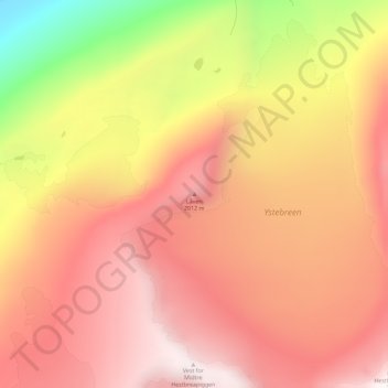 Topografinen kartta Låven, korkeus, helpotus
