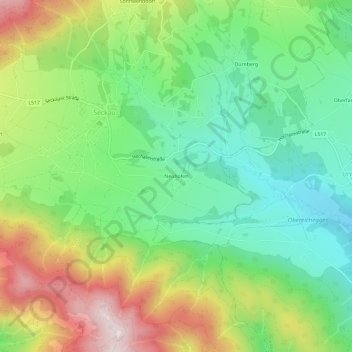Topografinen kartta Neuhofen, korkeus, helpotus