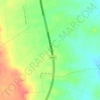 Topografinen kartta Hombre Muerto, korkeus, helpotus