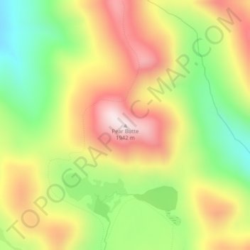 Topografinen kartta Pear Butte, korkeus, helpotus