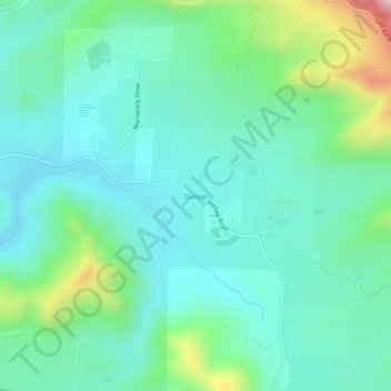 Topografinen kartta Dunlap, korkeus, helpotus