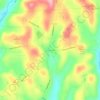 Topografinen kartta Springville, korkeus, helpotus
